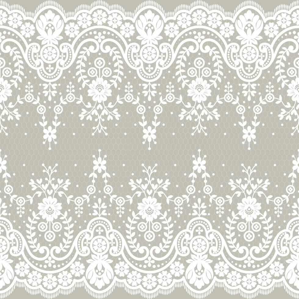 Lace seamless pattern with flowers vector