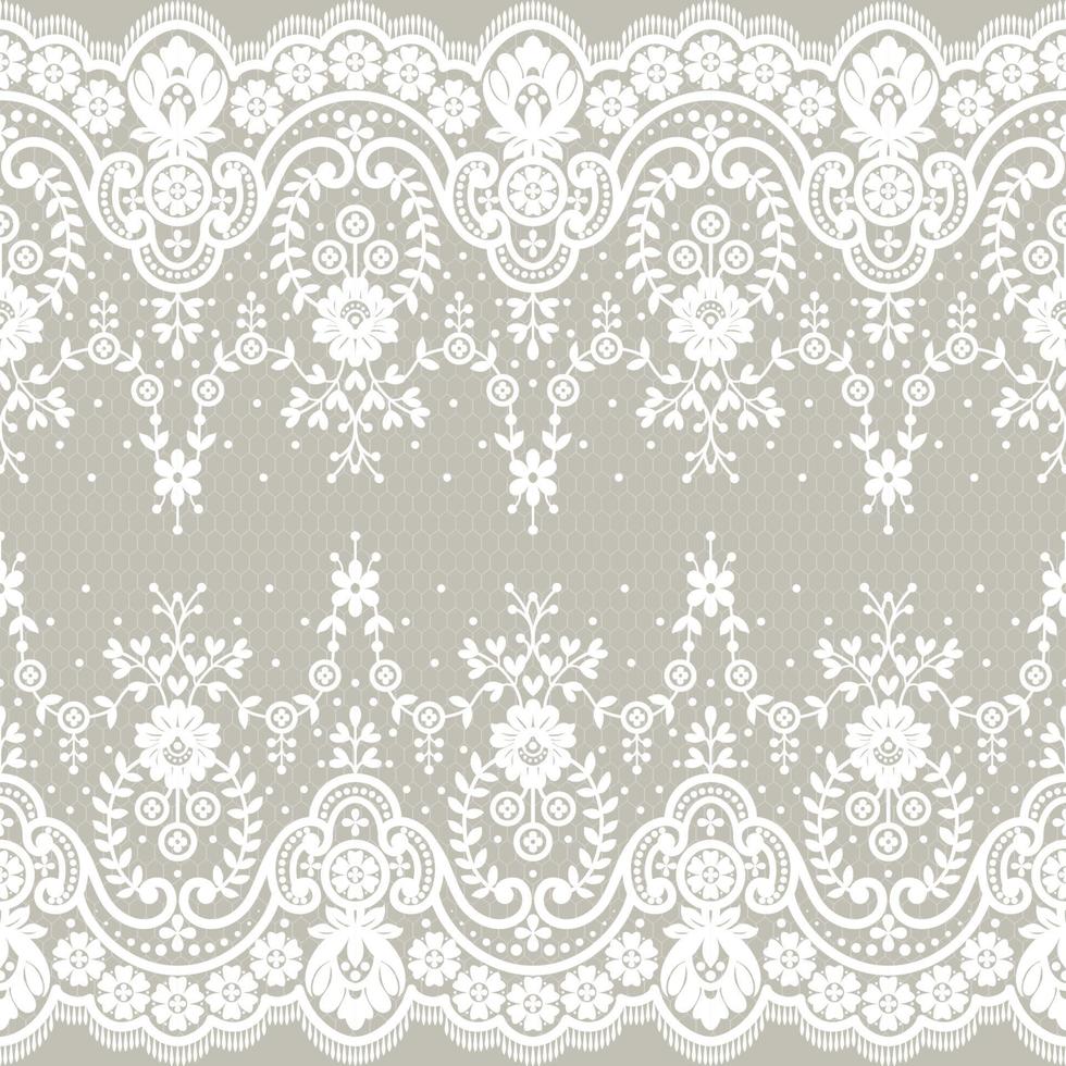 Lace seamless pattern with flowers vector