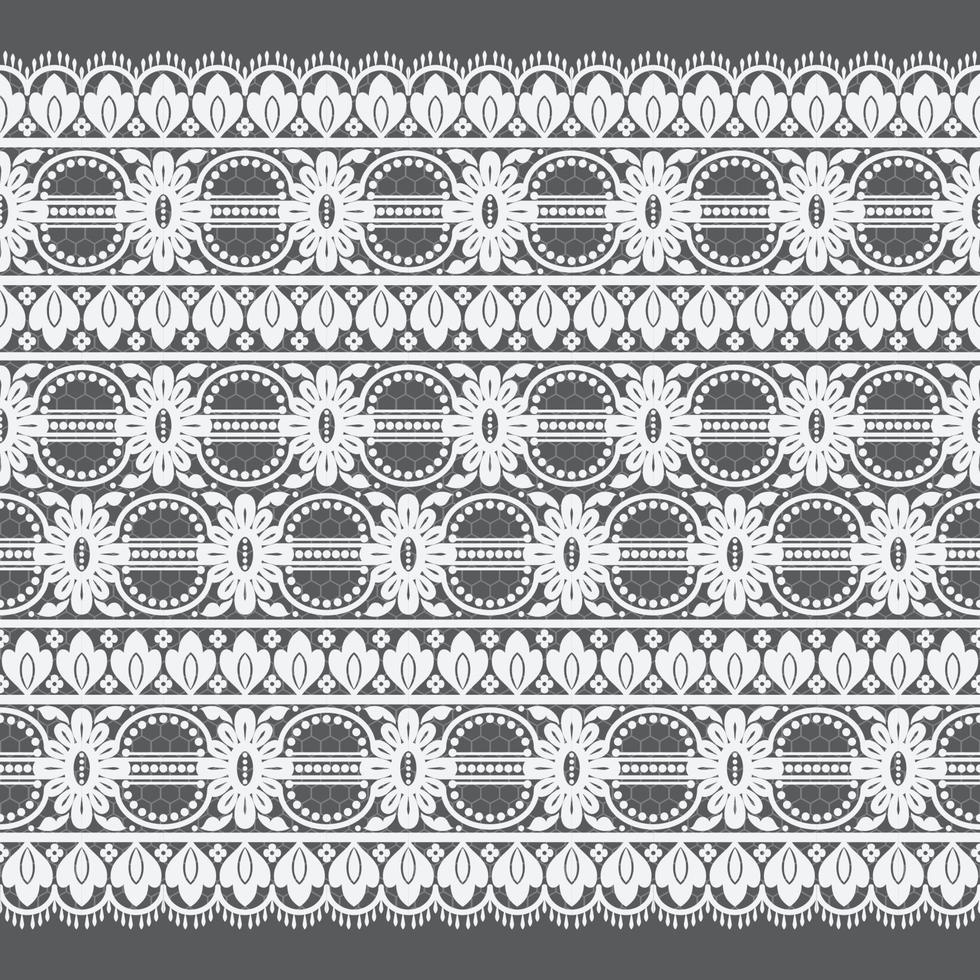 Lace seamless pattern with flowers vector