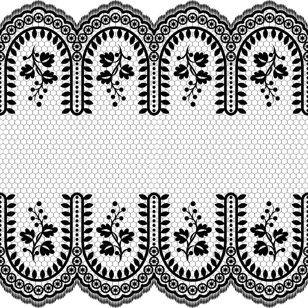 Lace seamless pattern with flowers vector