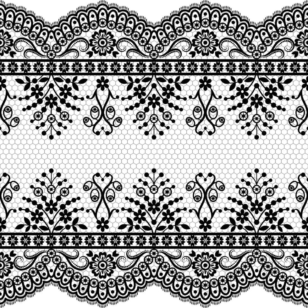 Lace seamless pattern with flowers vector