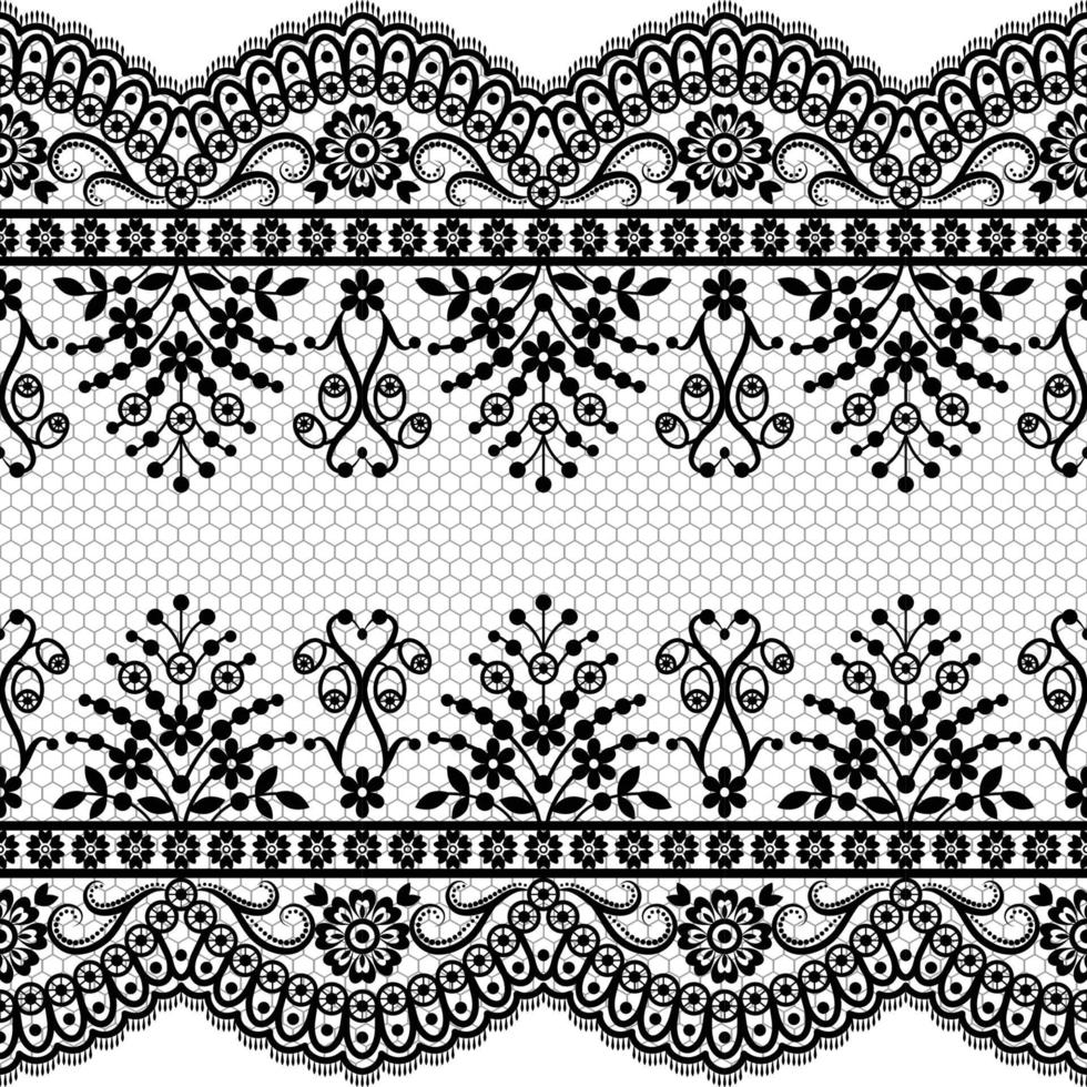 Lace seamless pattern with flowers vector