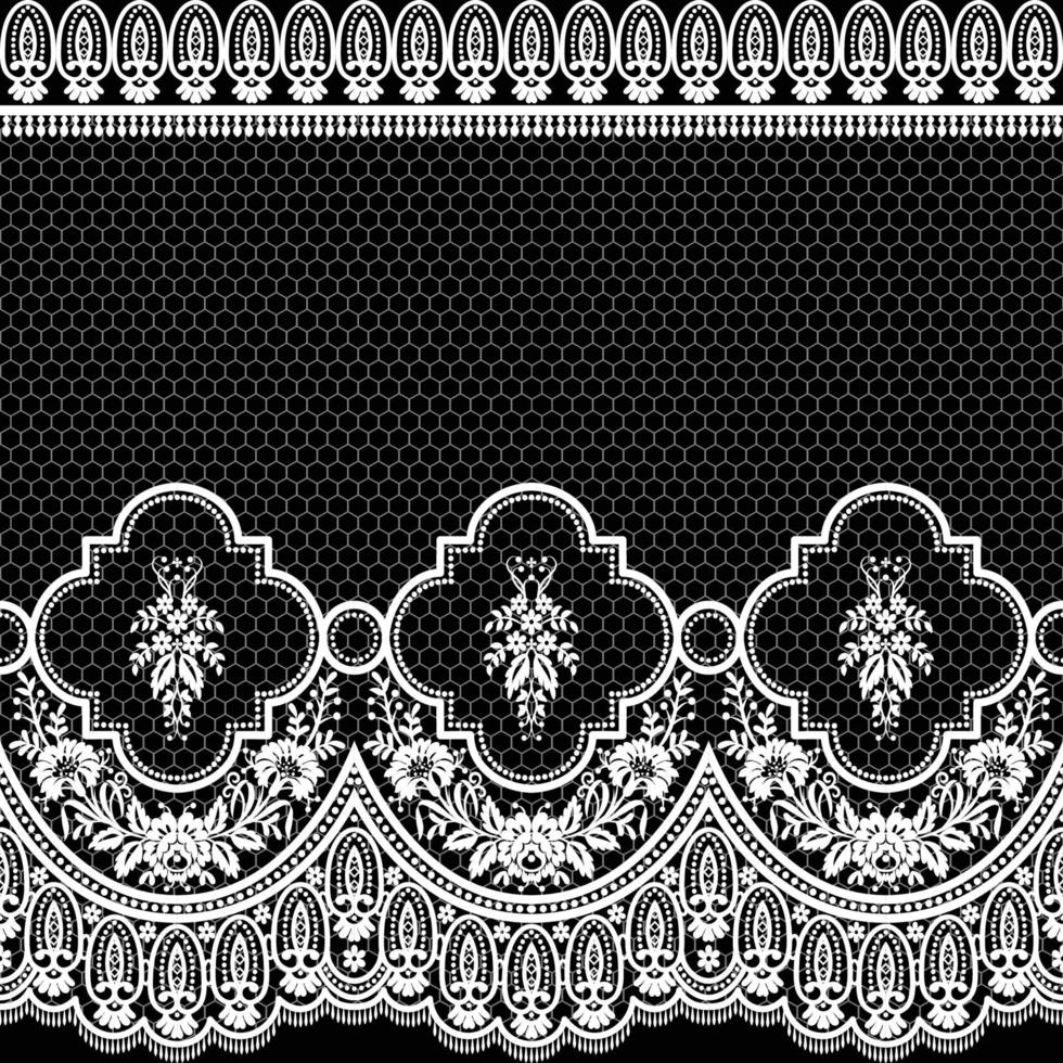 Lace seamless pattern with flowers vector