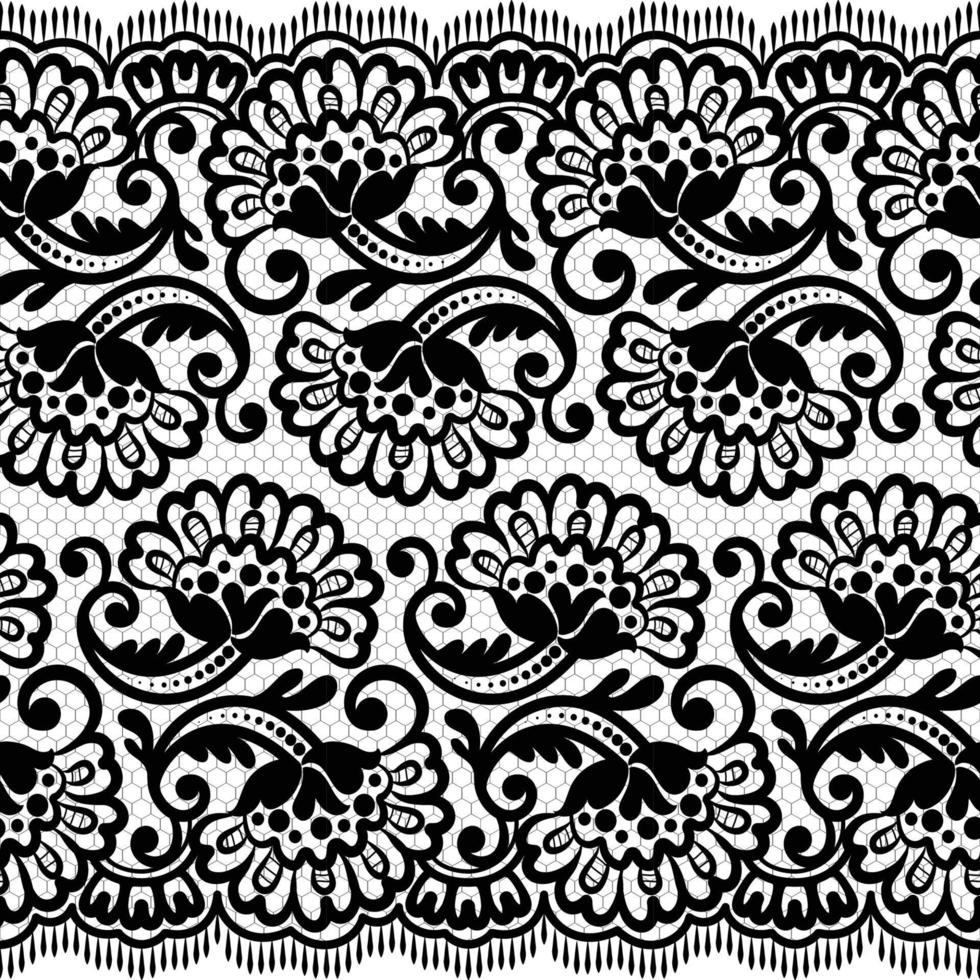 Lace seamless pattern with flowers vector