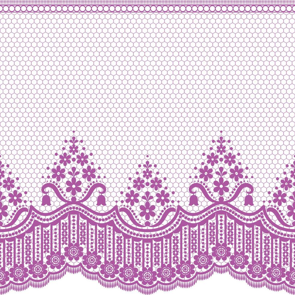 Lace seamless pattern with flowers vector