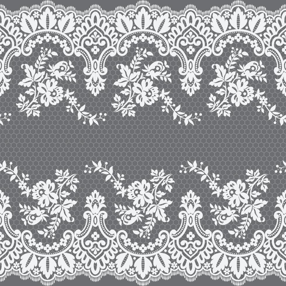 Lace seamless pattern with flowers vector