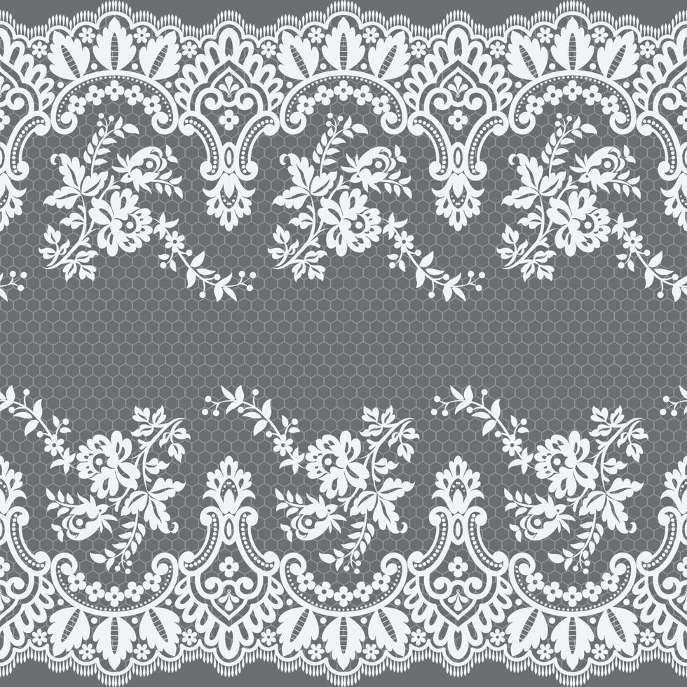 Lace seamless pattern with flowers vector