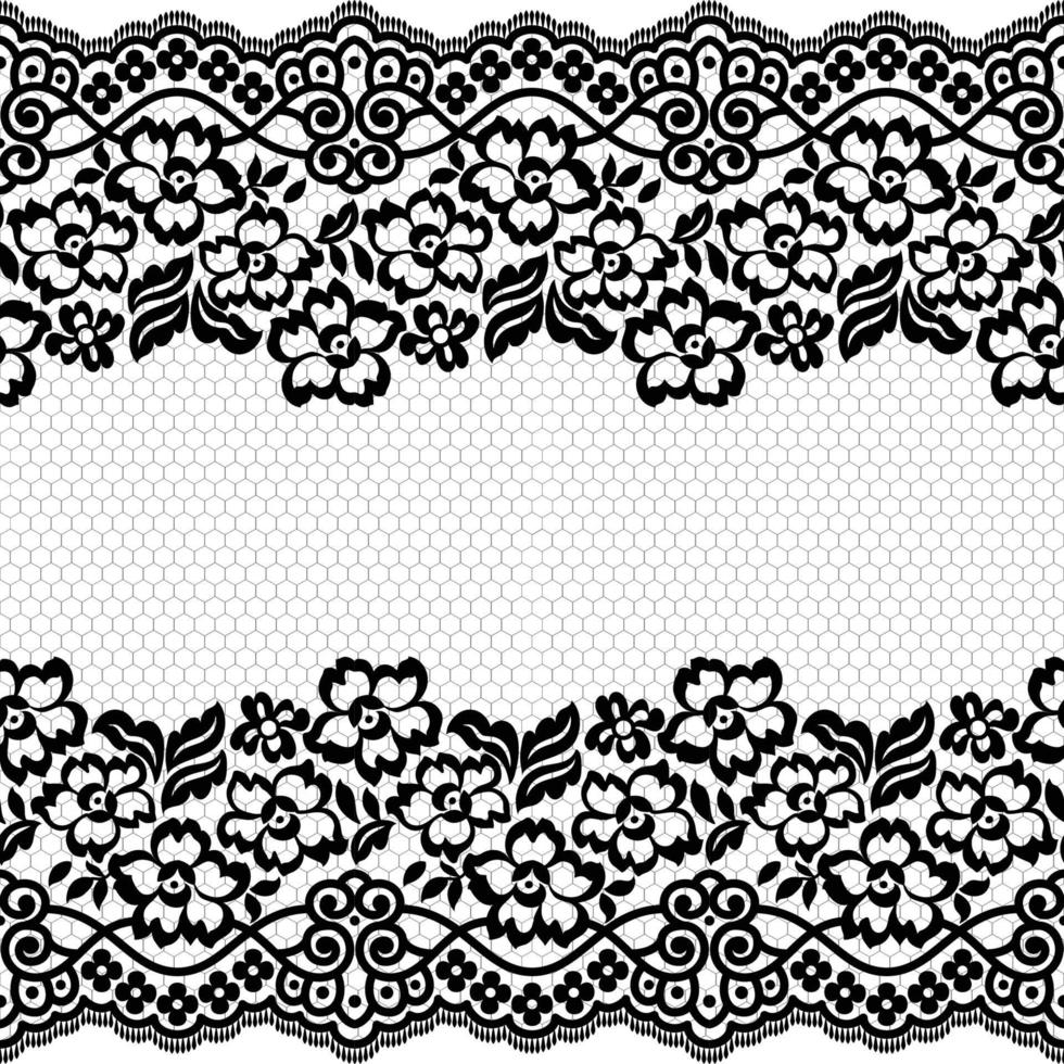 Lace seamless pattern with flowers vector