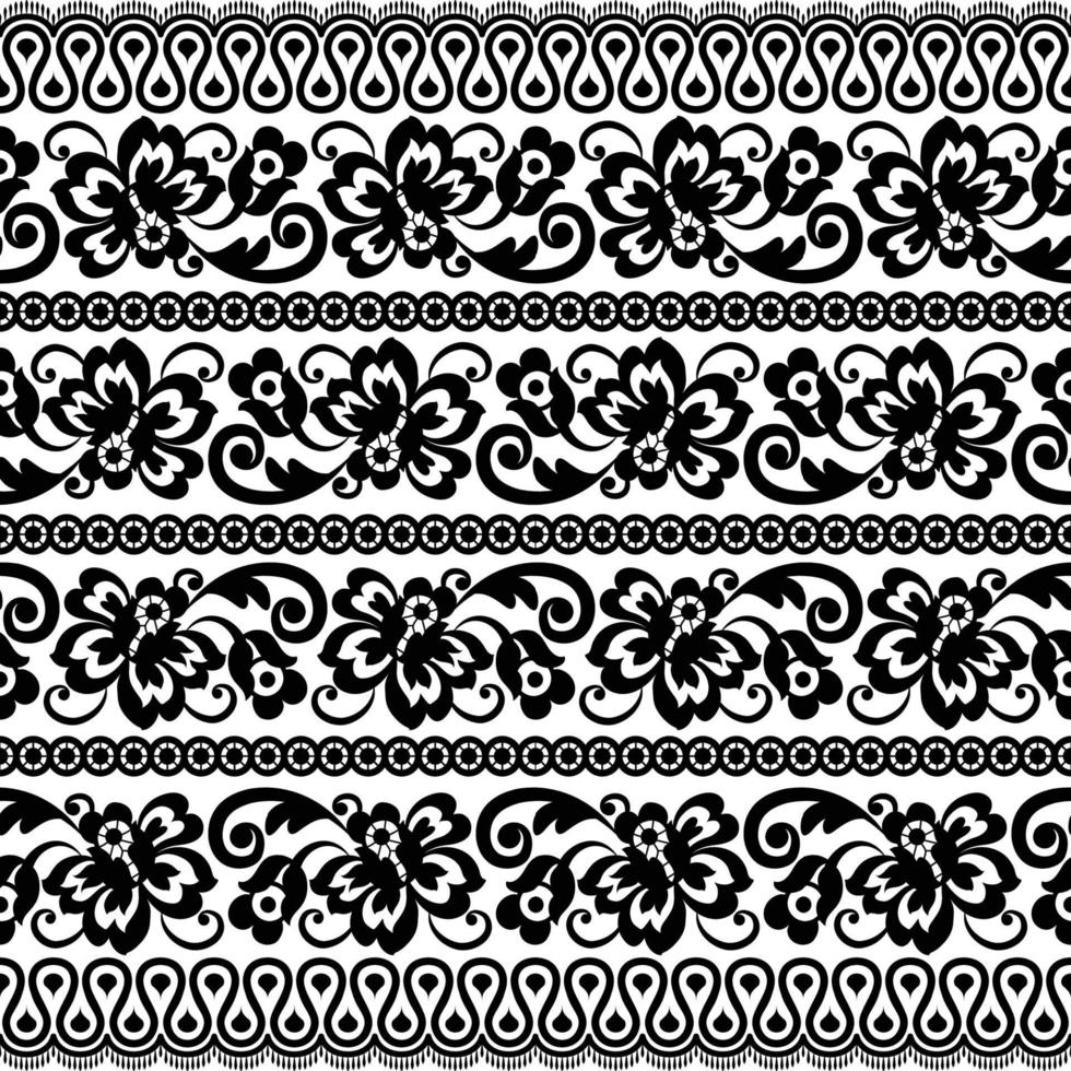 Lace seamless pattern with flowers vector