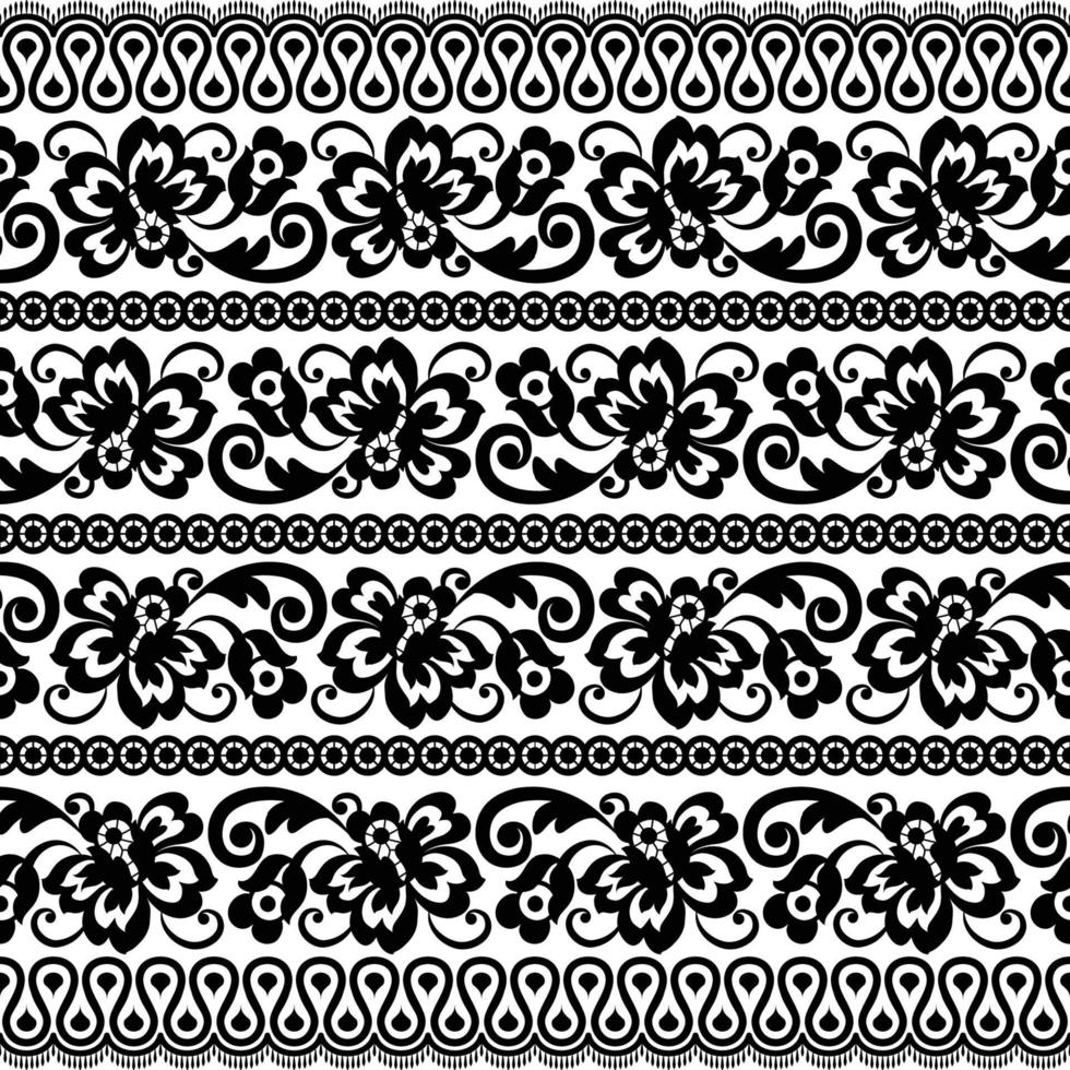 Lace seamless pattern with flowers vector