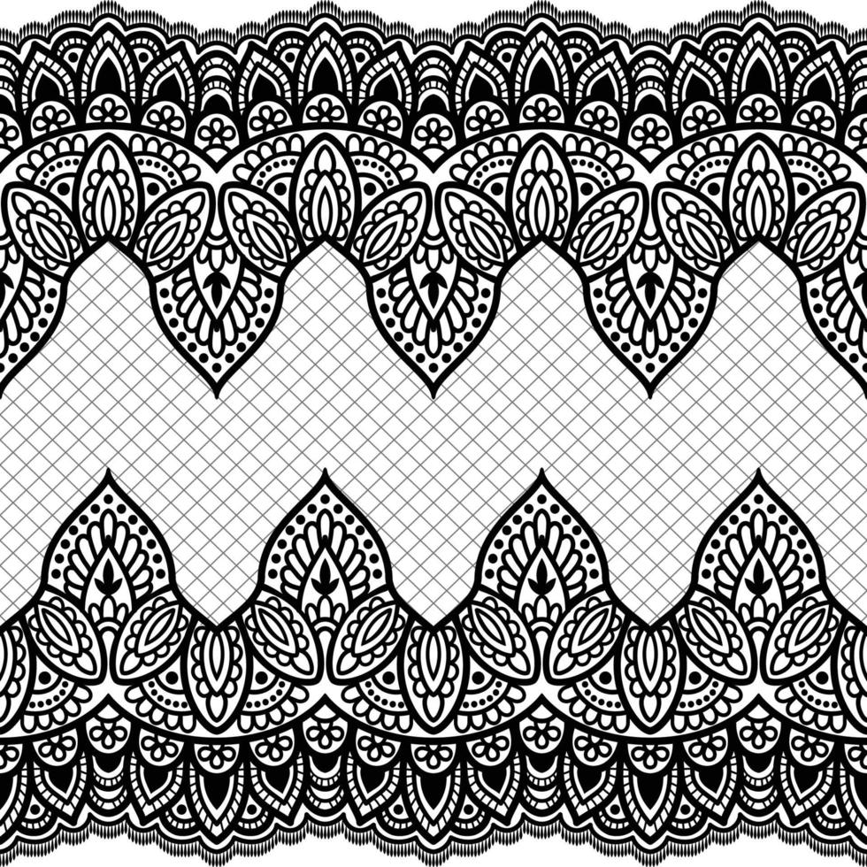 Lace seamless pattern with flowers vector