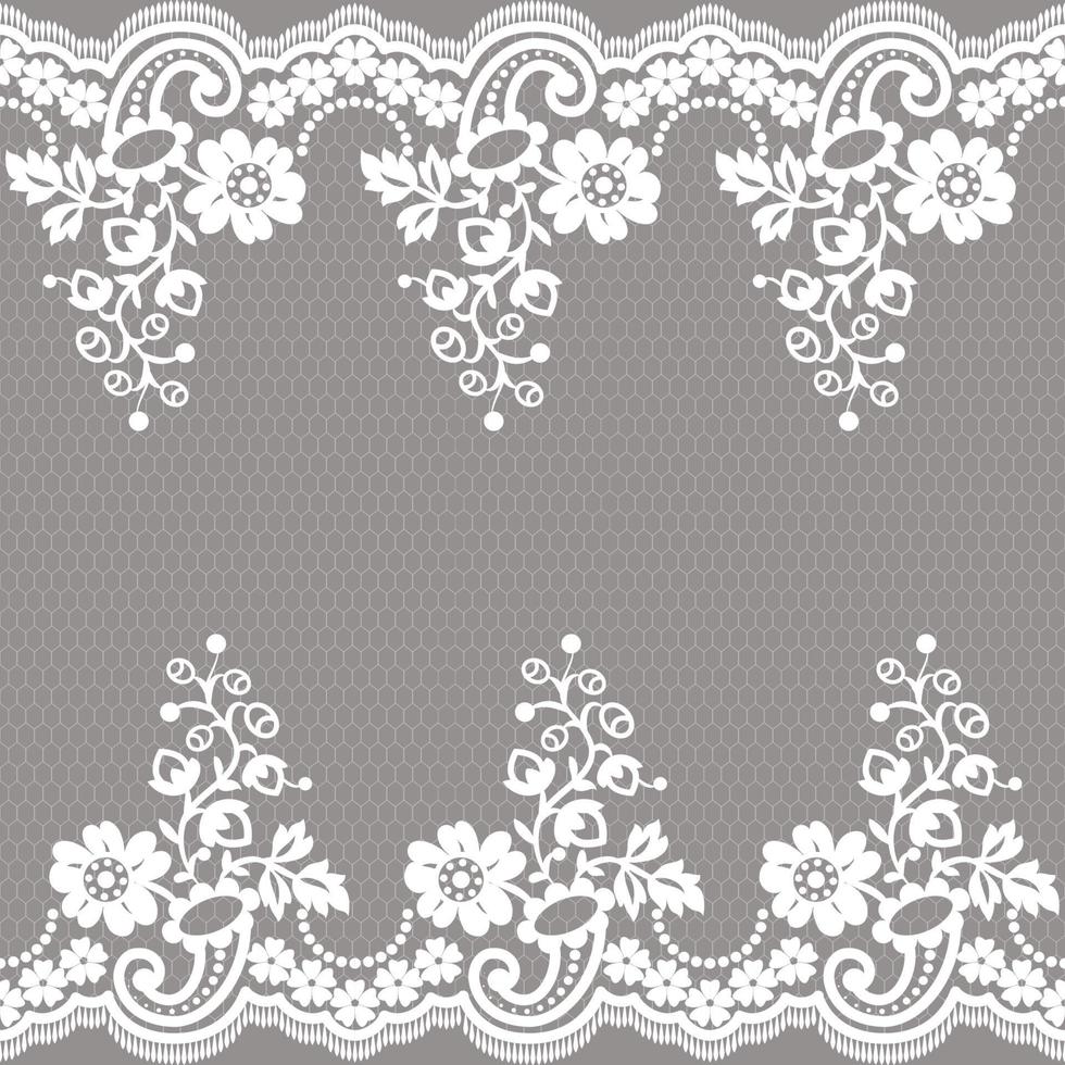 Lace seamless pattern with flowers vector