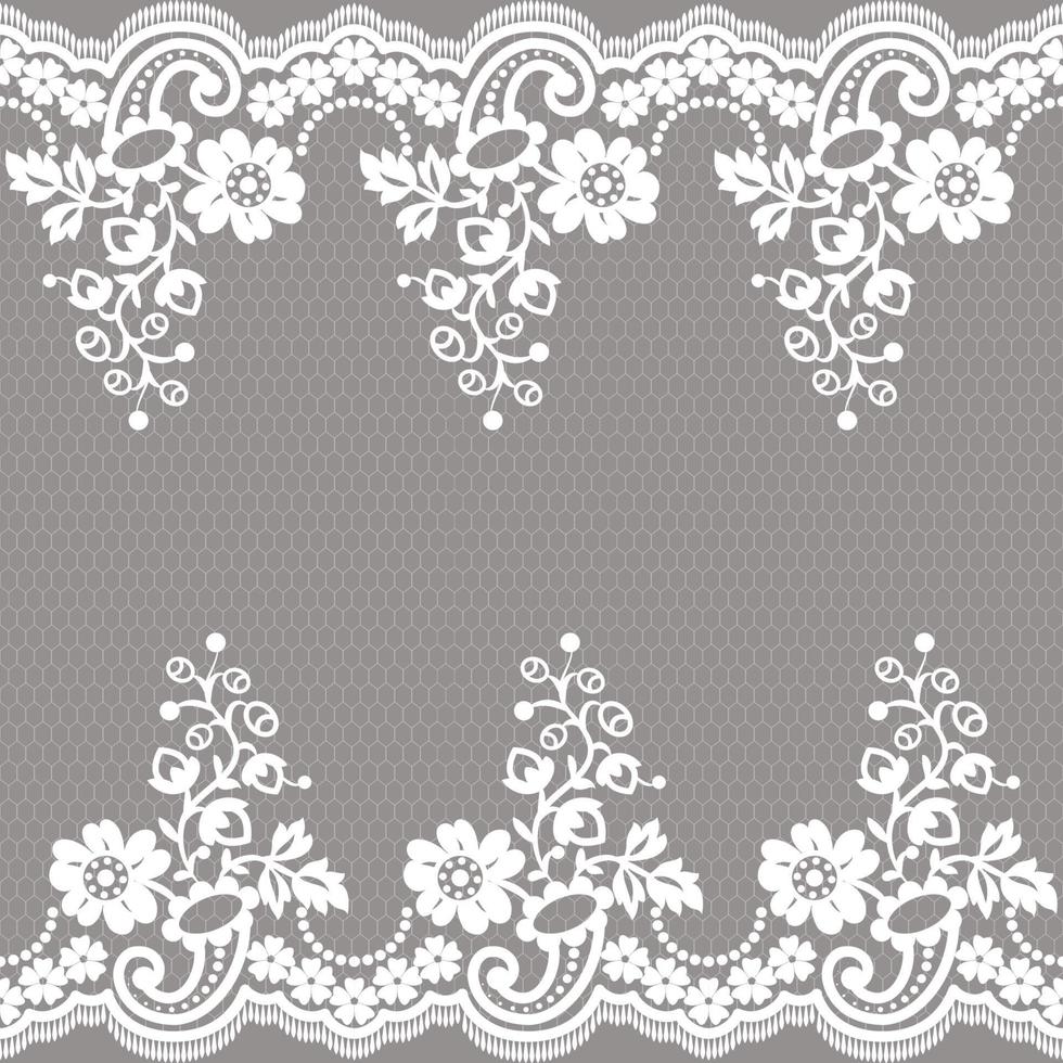 Lace seamless pattern with flowers vector