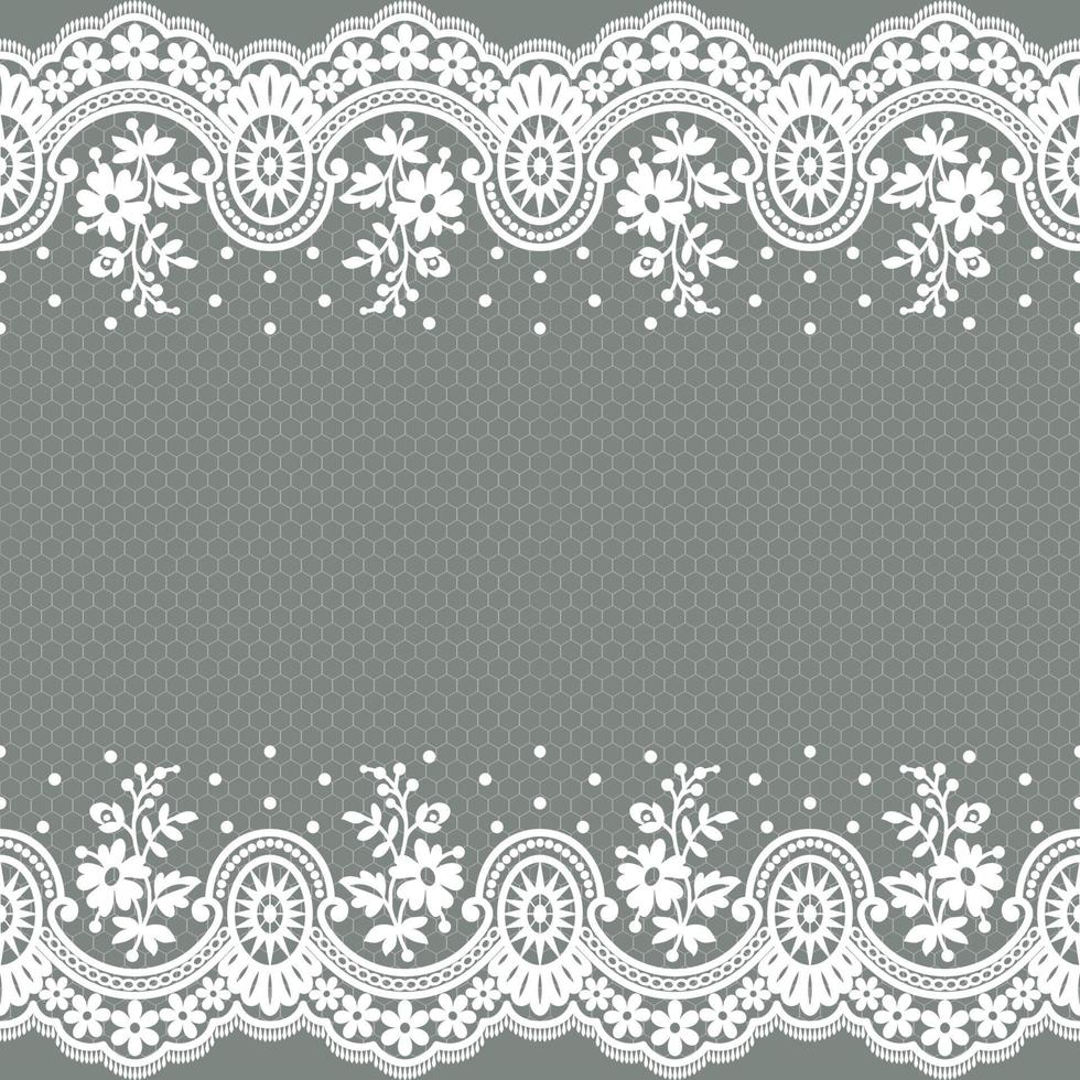 Lace seamless pattern with flowers vector