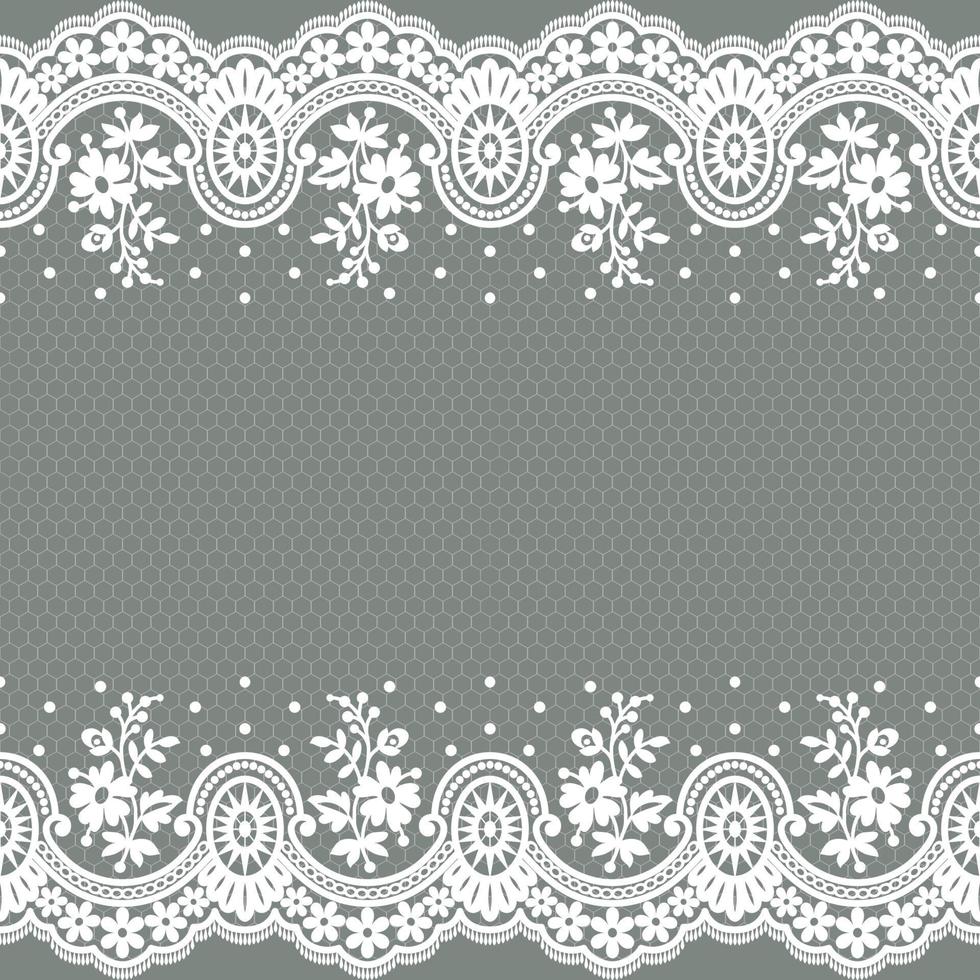 Lace seamless pattern with flowers vector