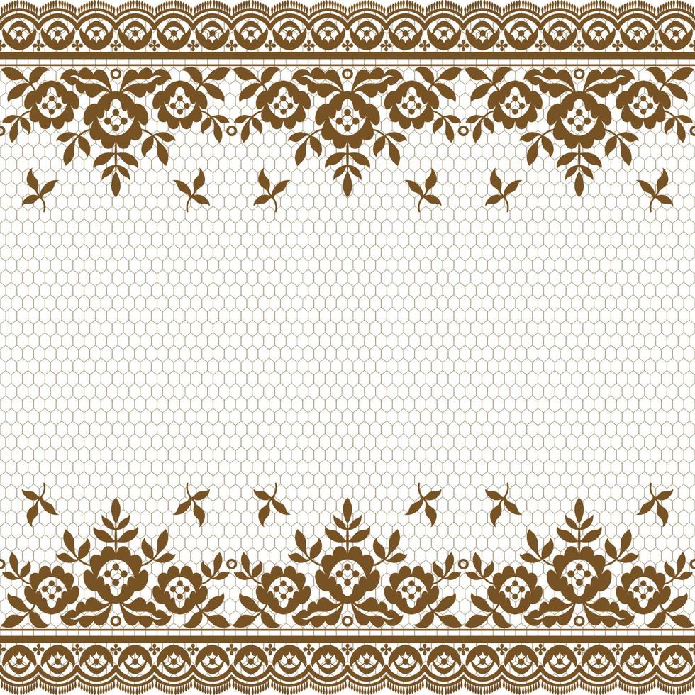 Lace seamless pattern with flowers vector
