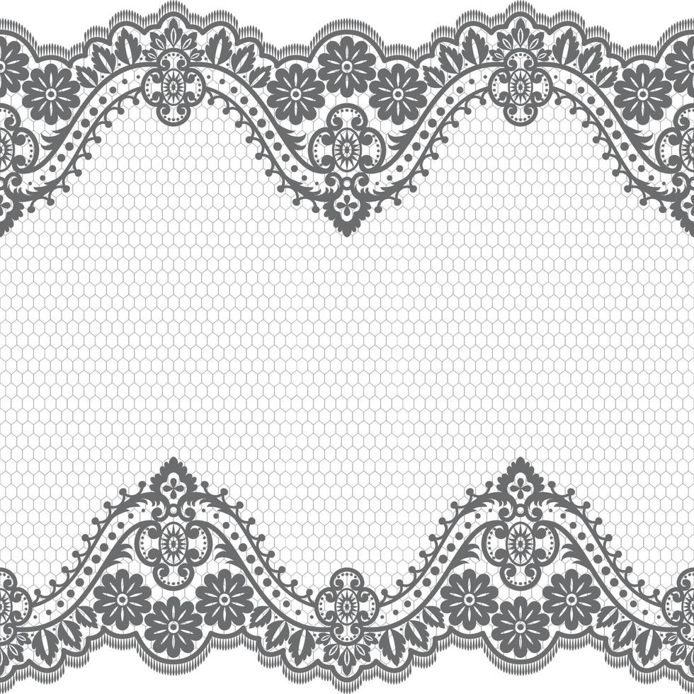 Lace seamless pattern with flowers vector