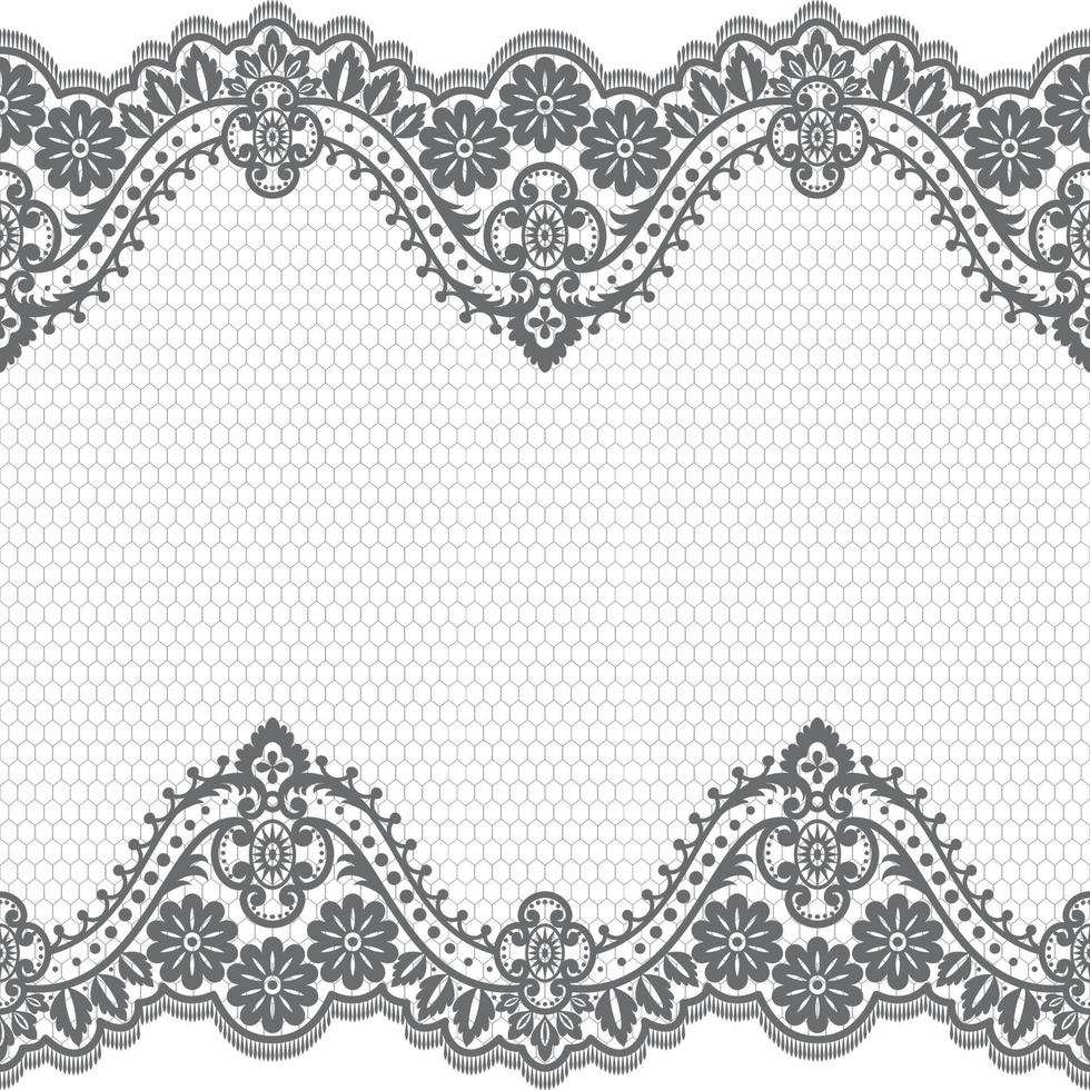 Lace seamless pattern with flowers vector