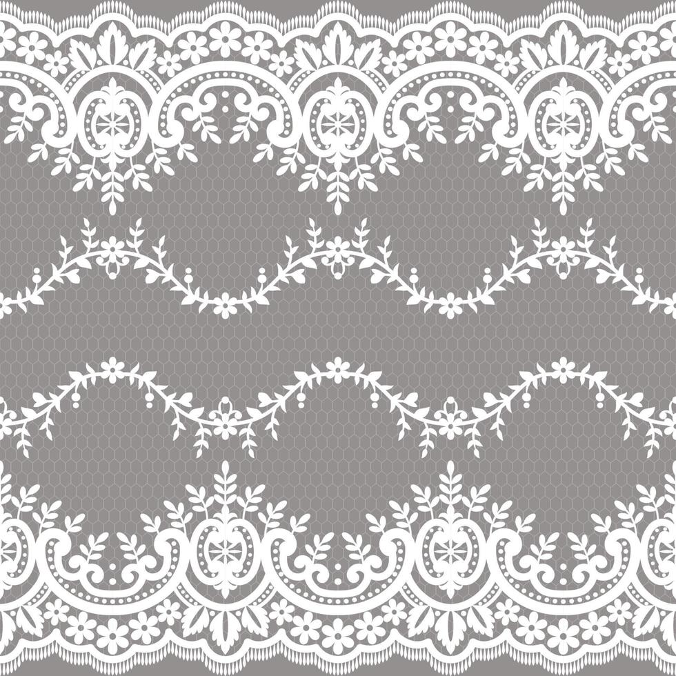 Lace seamless pattern with flowers vector