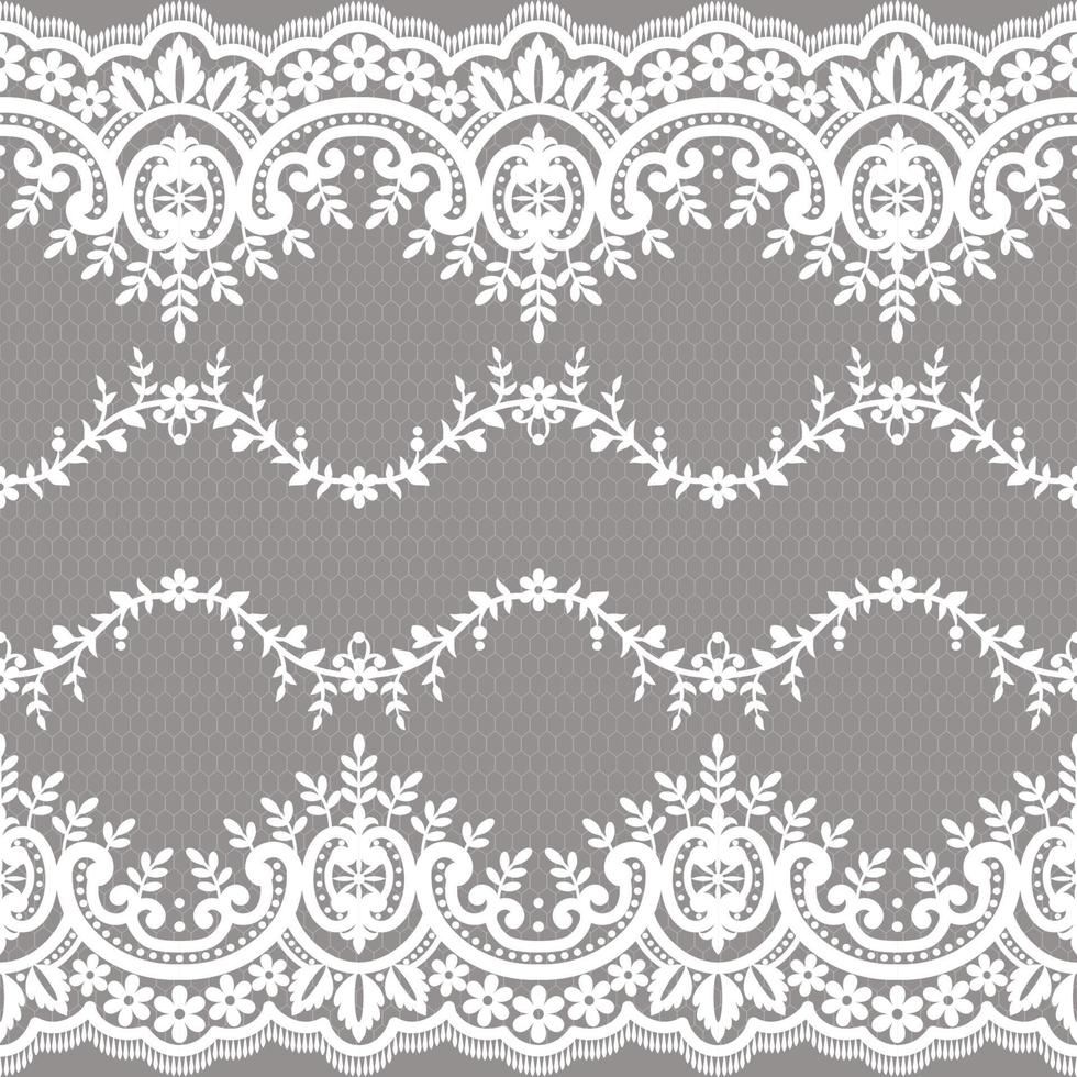 Lace seamless pattern with flowers vector