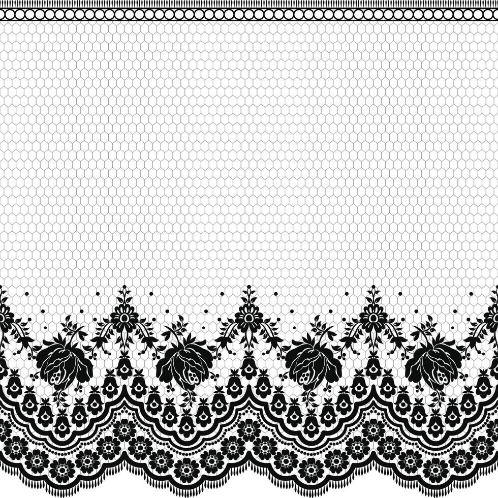 Lace seamless pattern with flowers vector