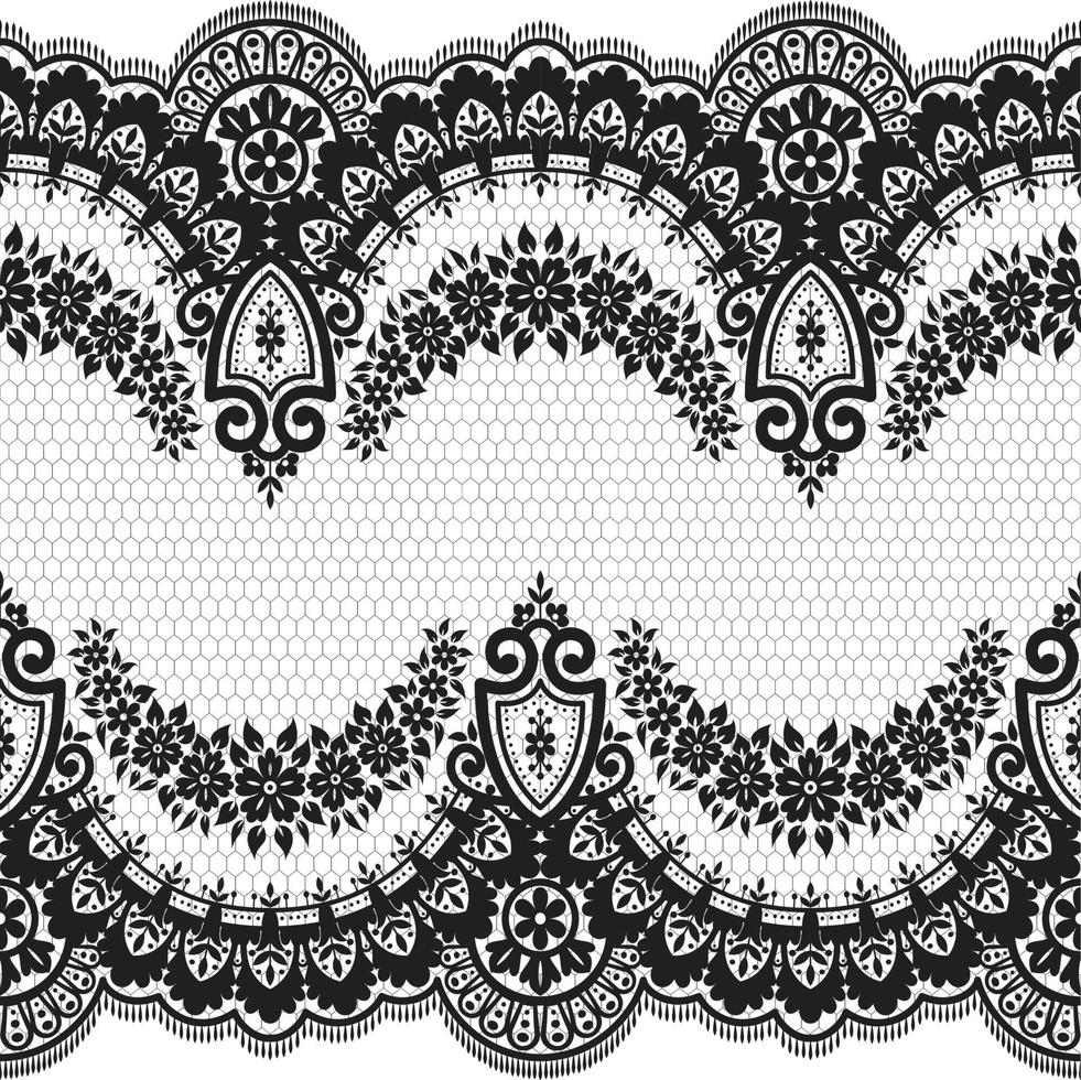 Lace seamless pattern with flowers vector
