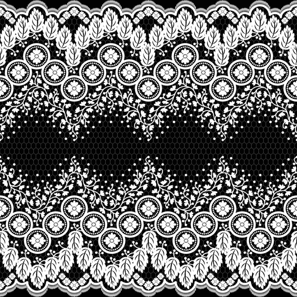 Lace seamless pattern with flowers vector