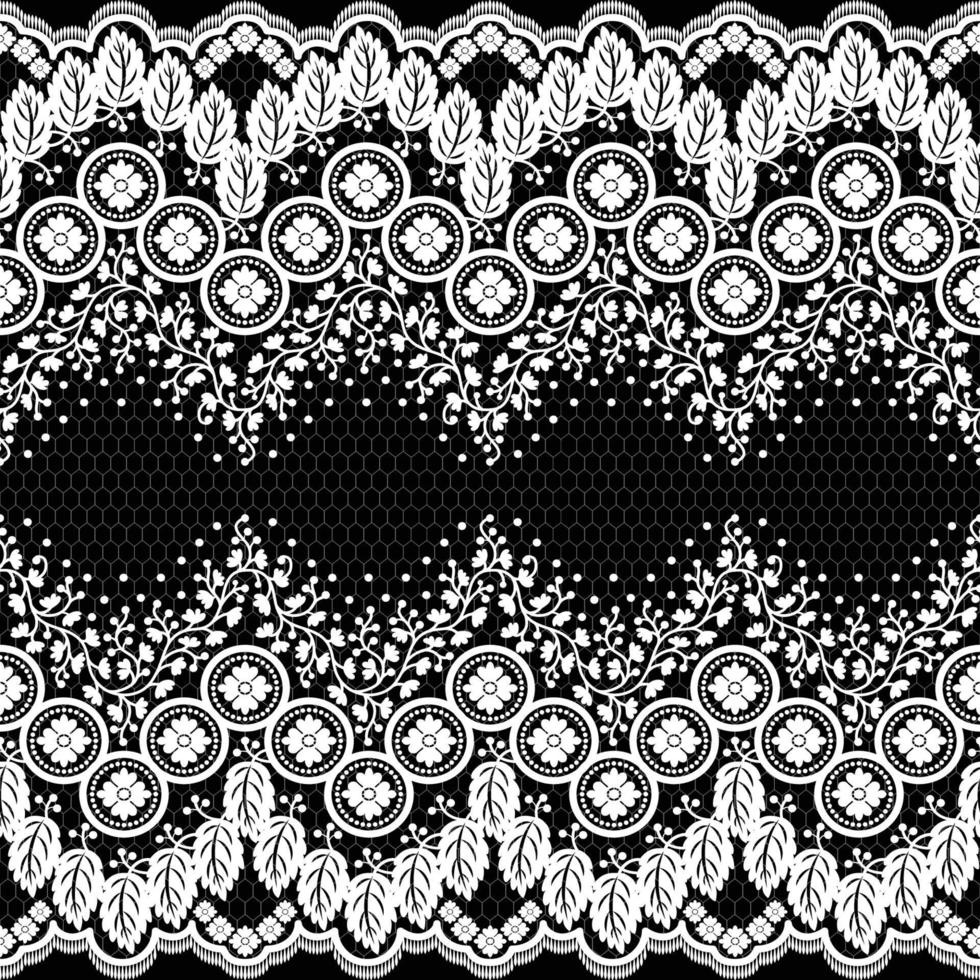 Lace seamless pattern with flowers vector