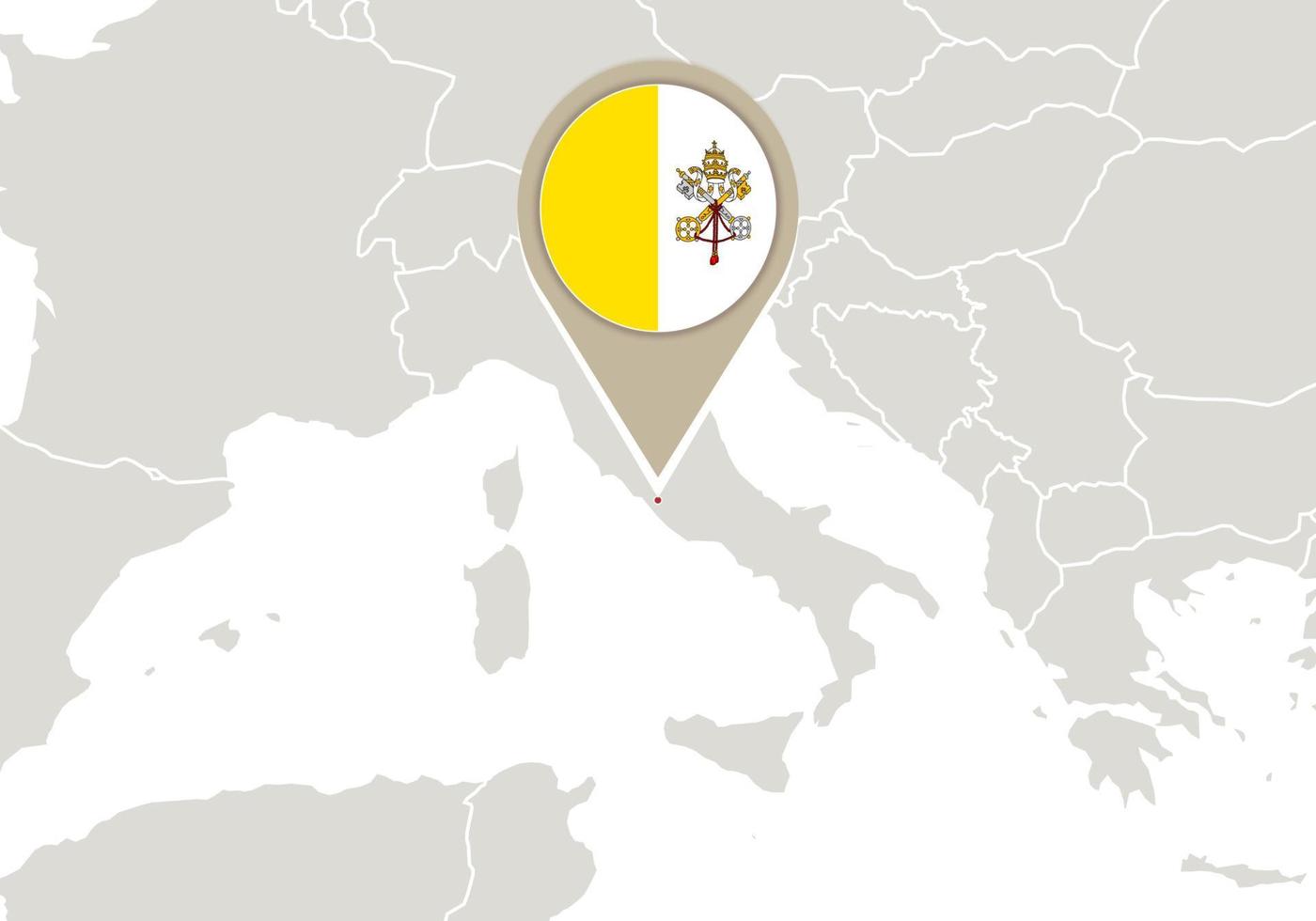 Vatican City on Europe map vector