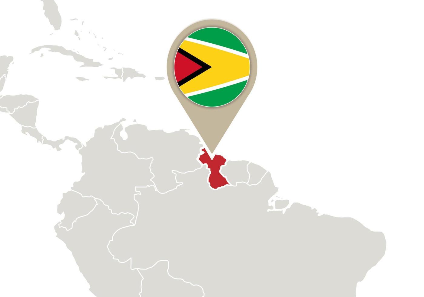 Guyana on World map vector