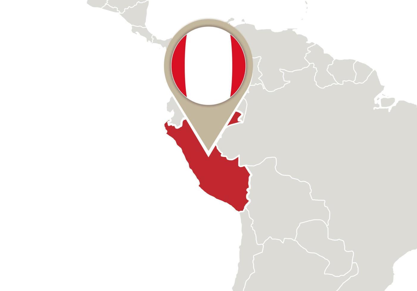 Peru on World map vector