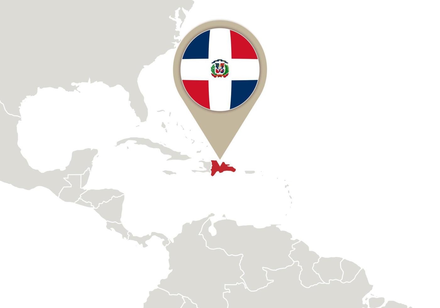 Dominican Republic on World map vector