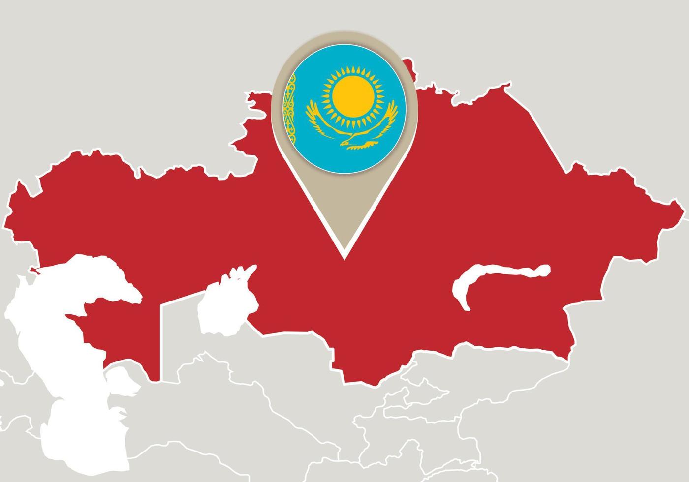 Kazakhstan on World map vector