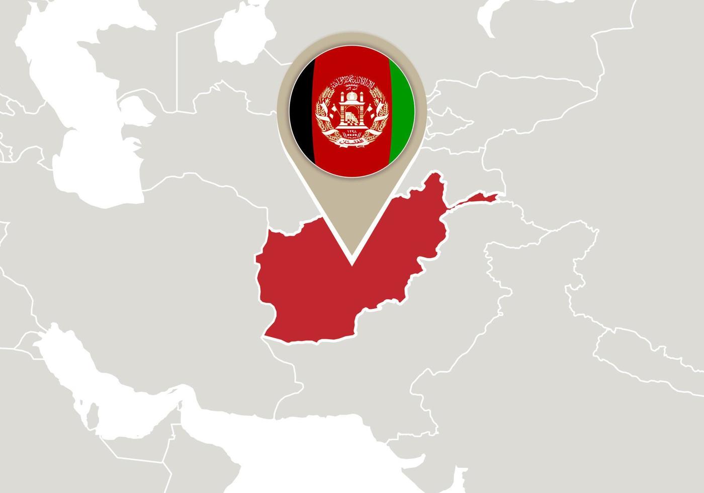 Afghanistan on World map vector