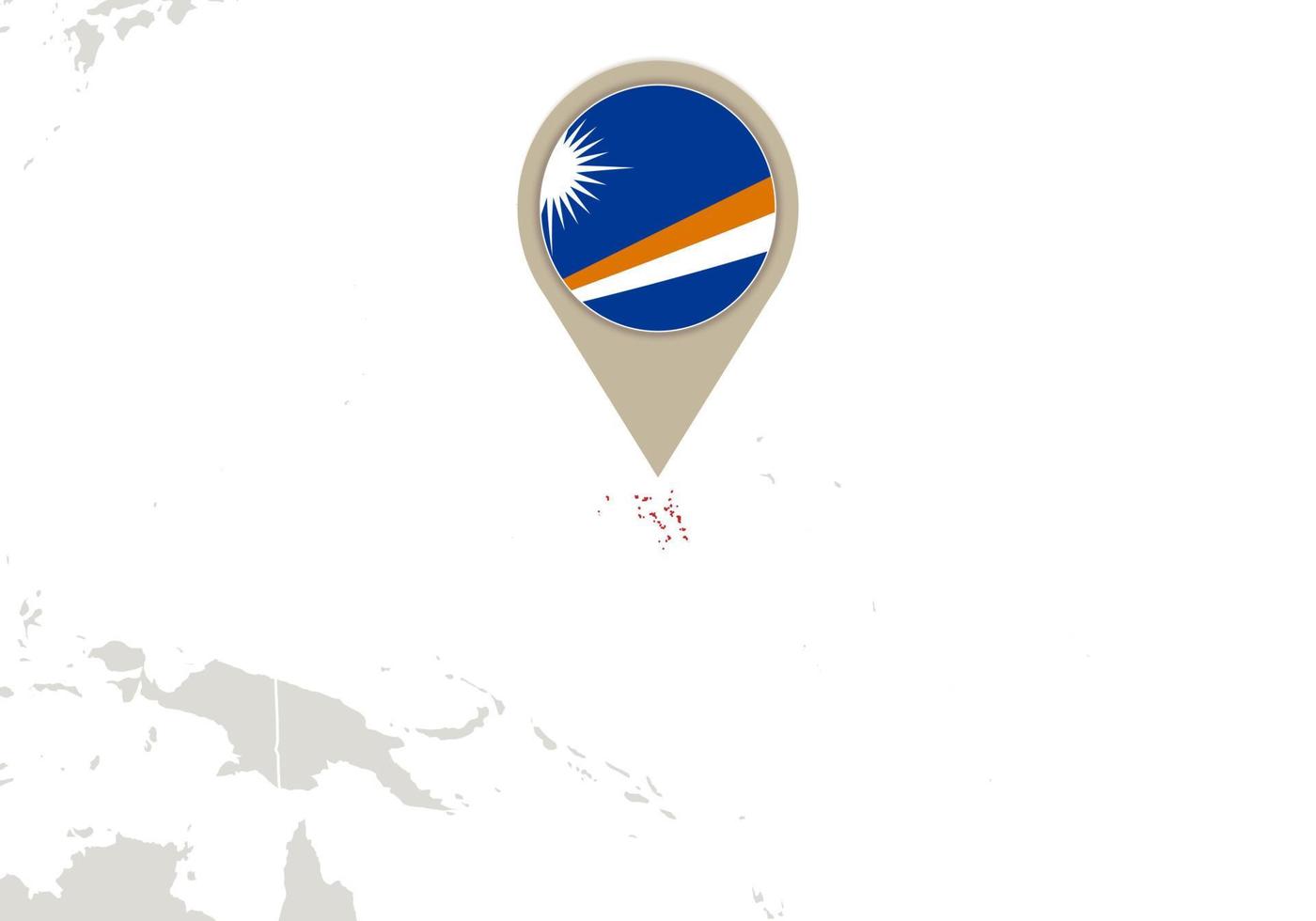 islas marshall en el mapa mundial vector