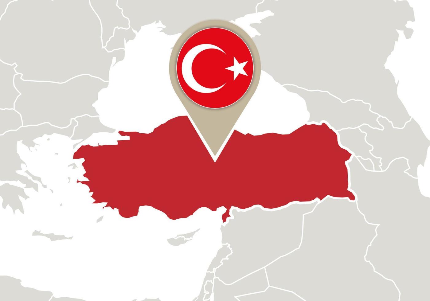 Turkey on Europe map vector