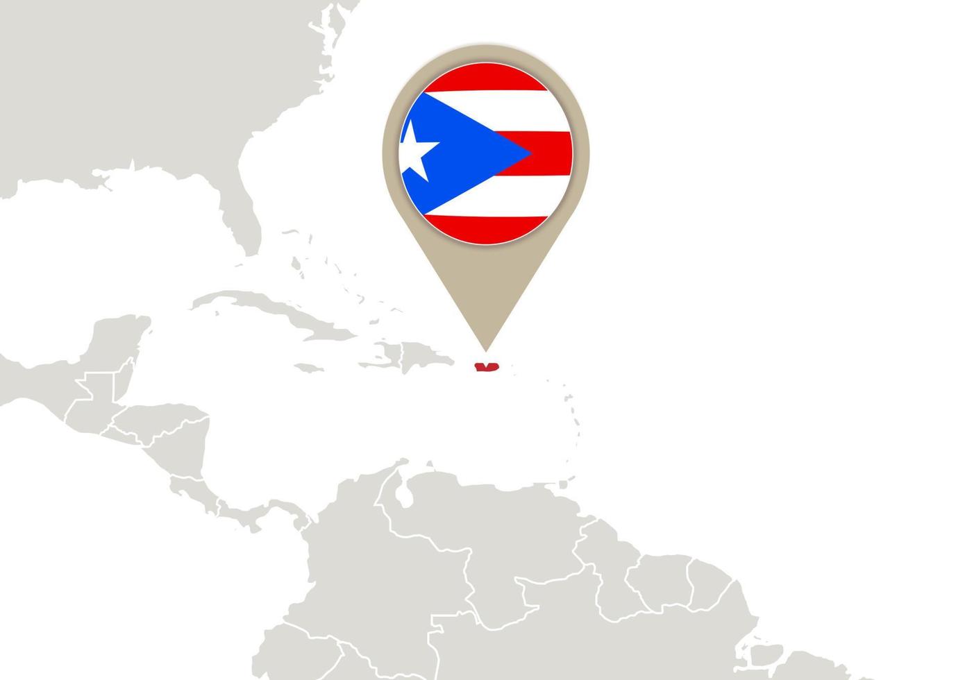 Puerto Rico on World map vector