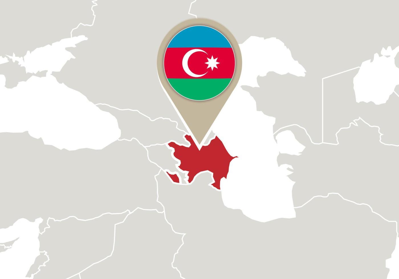 Azerbaijan on Europe map vector