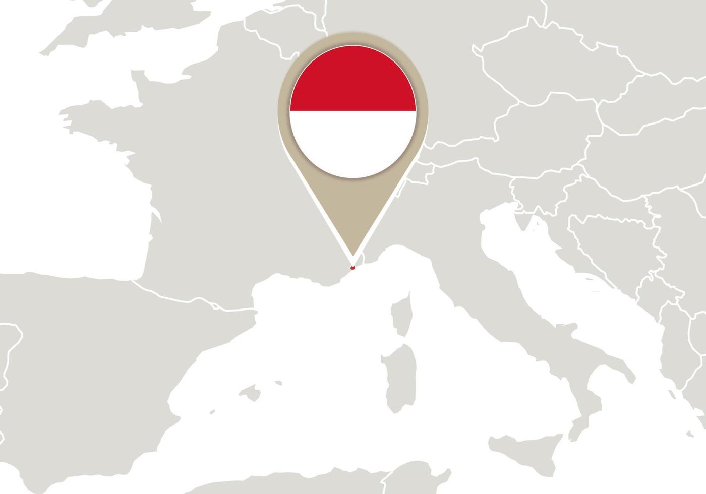 Monaco on Europe map vector