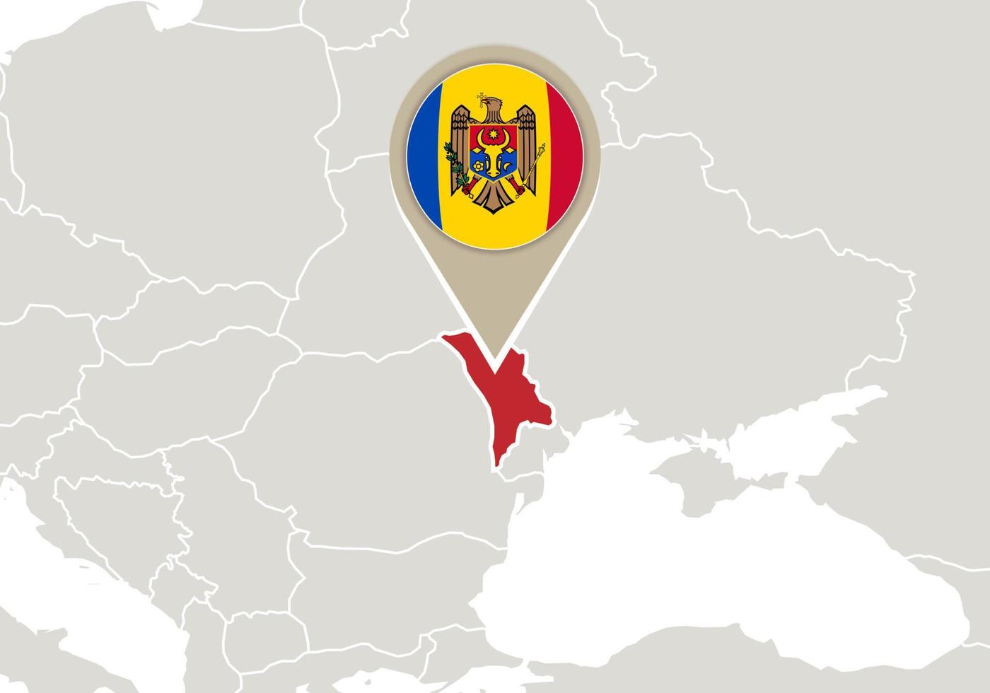 Moldova on Europe map vector