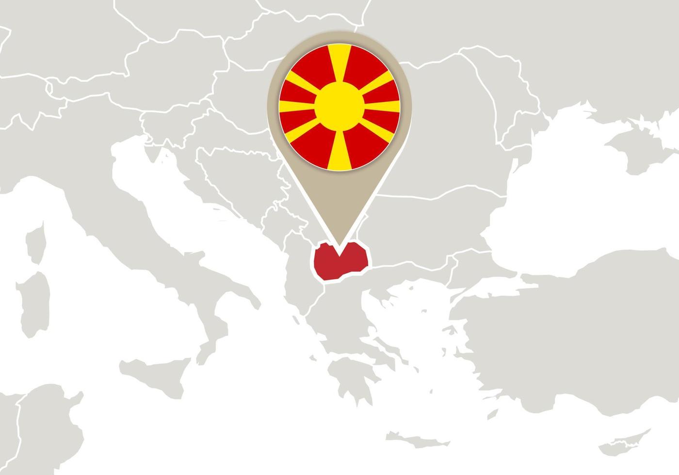 Macedonia on Europe map vector