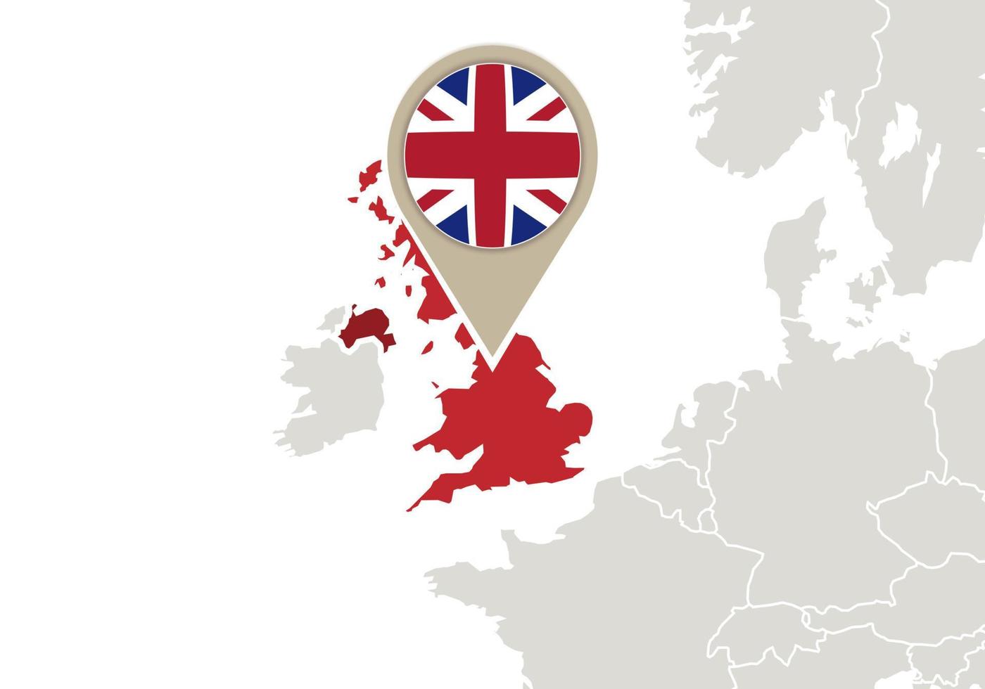 United Kingdom on Europe map vector