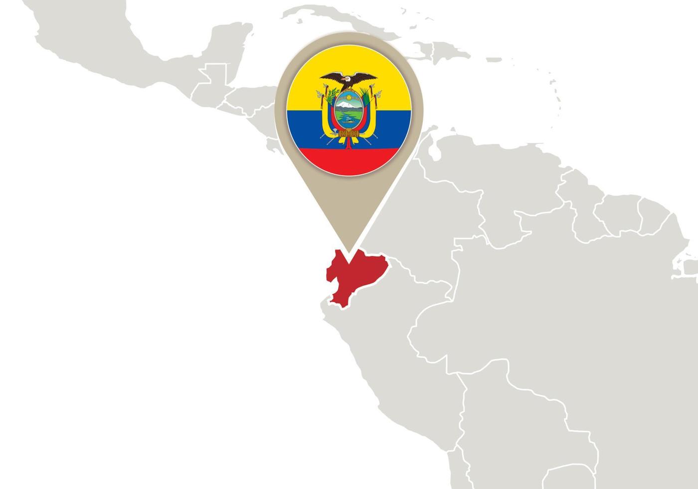 Ecuador on World map vector