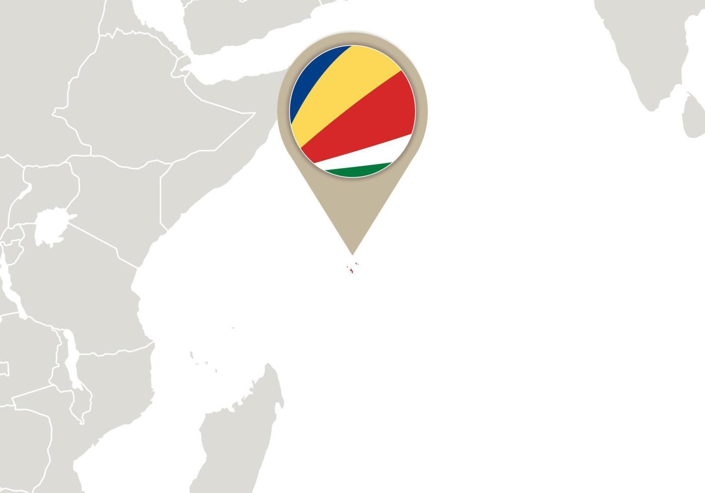 Seychelles on World map vector