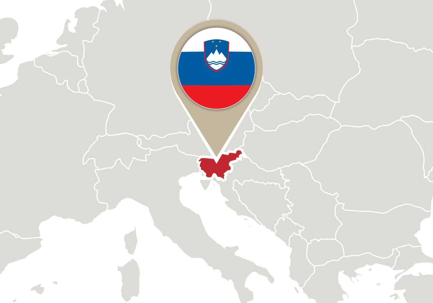 eslovenia en el mapa de europa vector