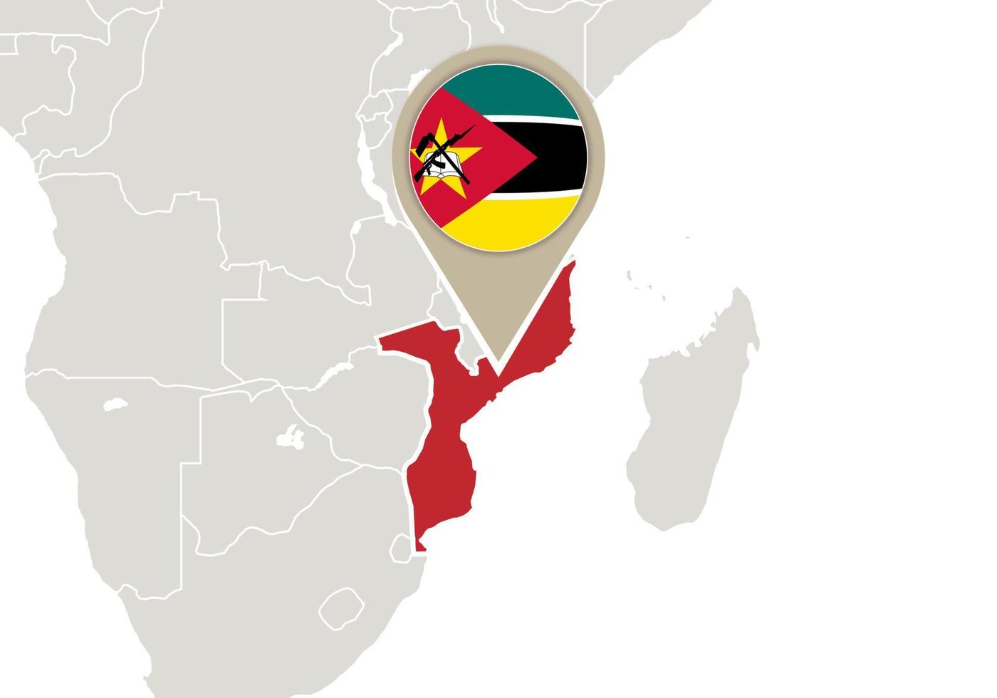 Mozambique on World map vector