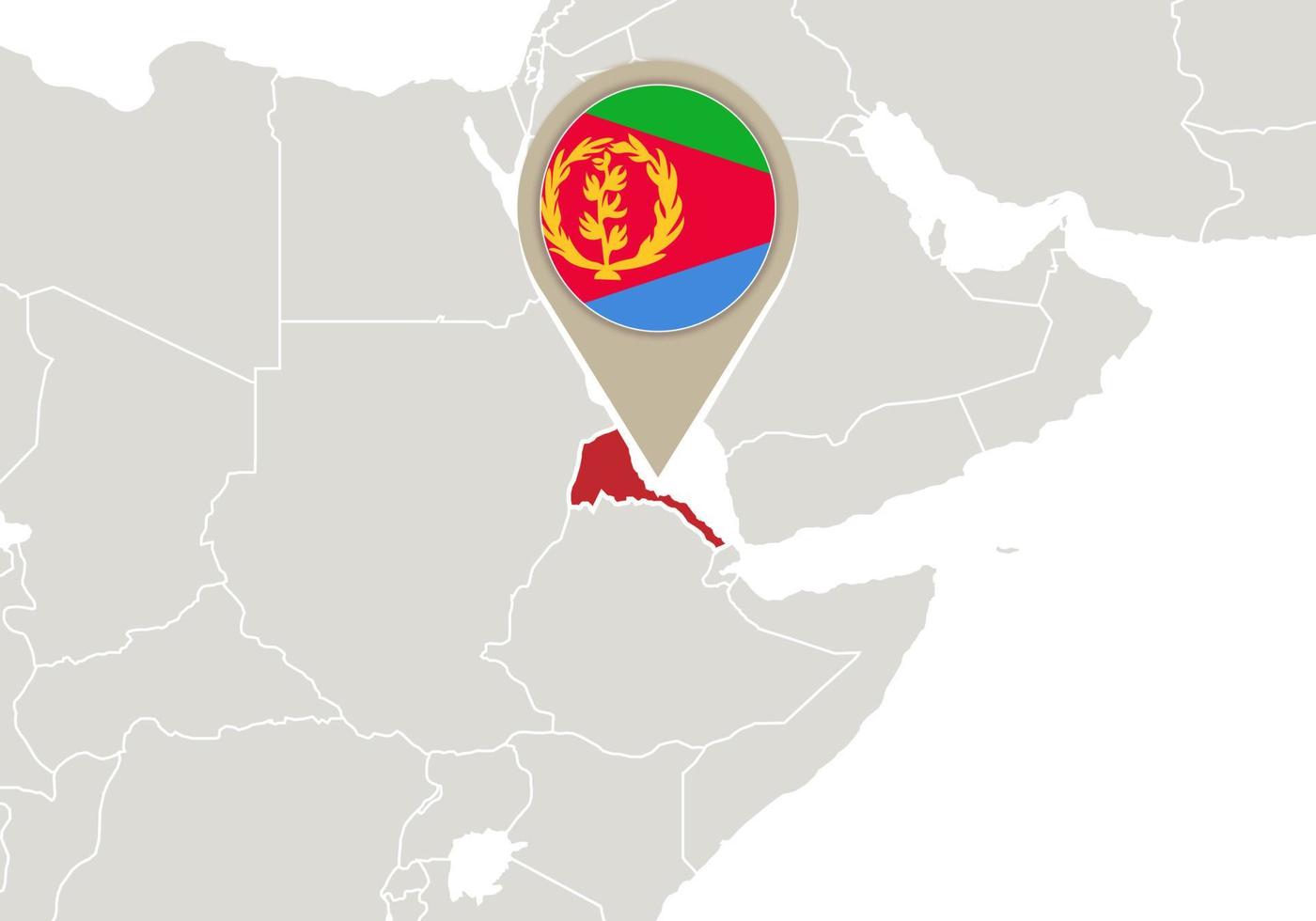 Eritrea on World map vector