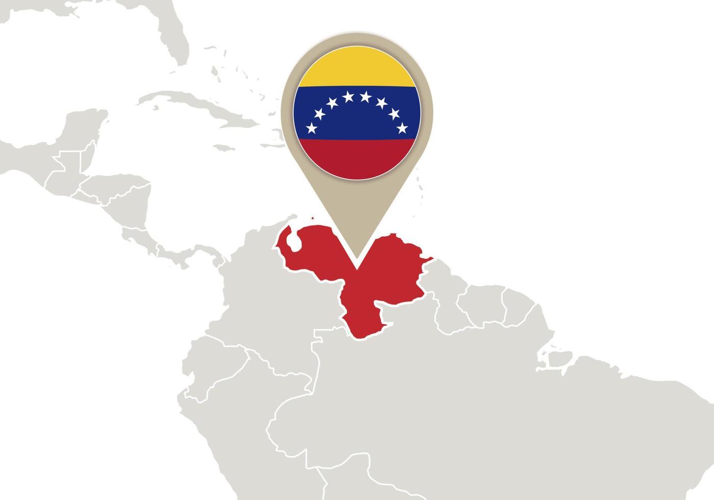 Venezuela on World map vector