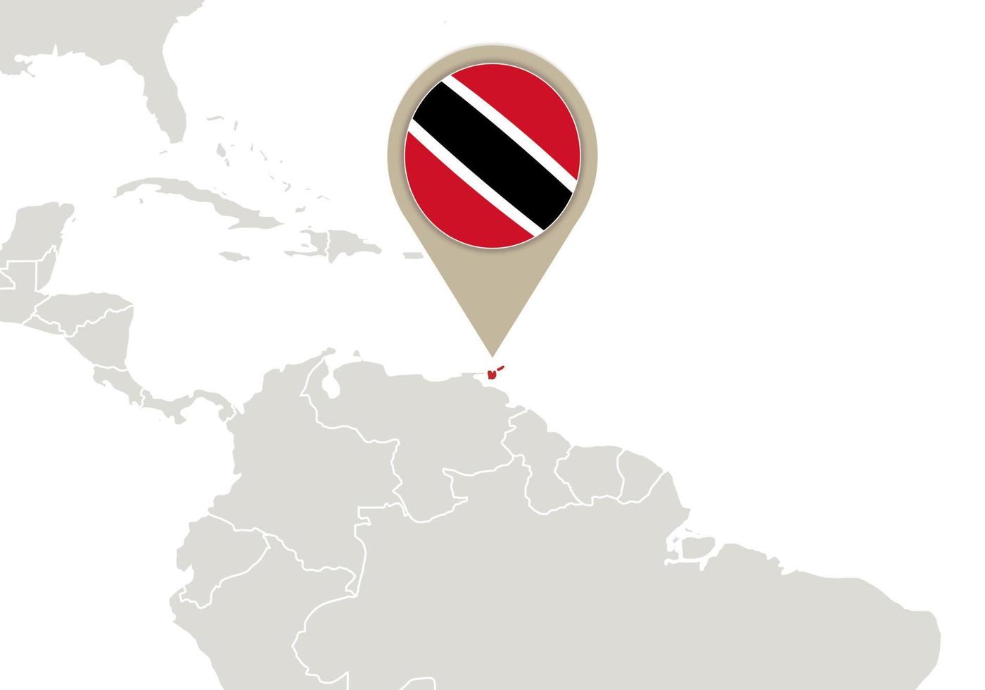 Trinidad and Tobago on World map vector