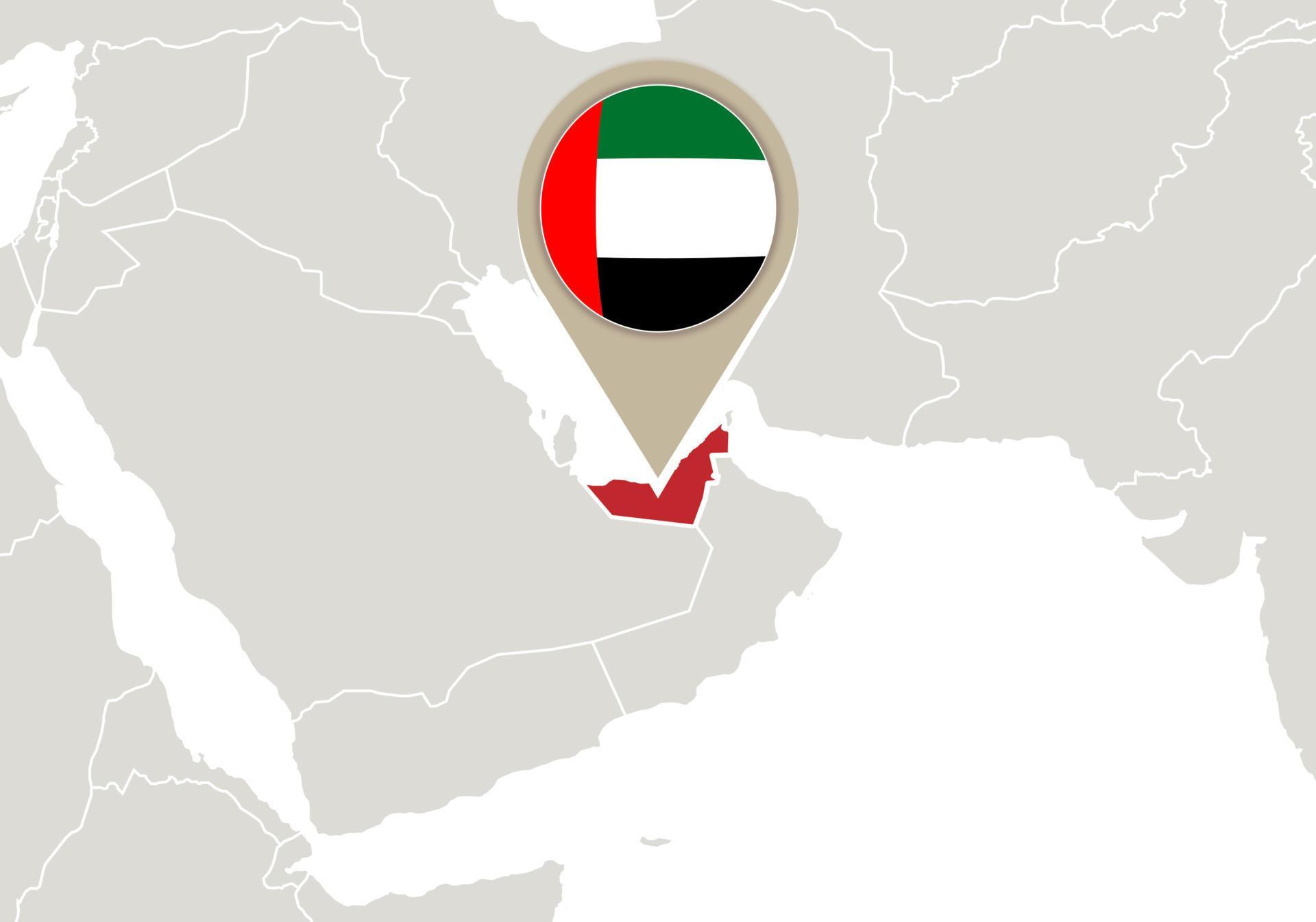 United Arab Emirates On World Map 6935635 Vector Art At Vecteezy United Arab Emirates On World Map Vector
